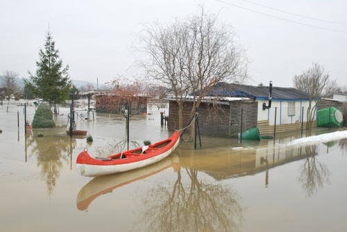 Kleingarten mit Boot