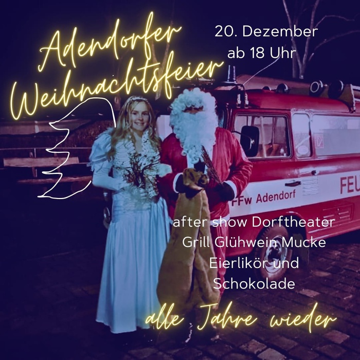 Weihnachtsfeuer der Feuerwehr Adendorf 2025am 20. Dezember startet 18 Uhr
